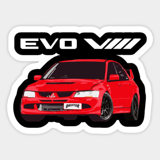 Mitsubishi EVO 8 Rally Red Sticker